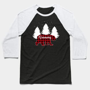 Buffalo Red Plaid Grammy Bear Matching Family Christmas Baseball T-Shirt